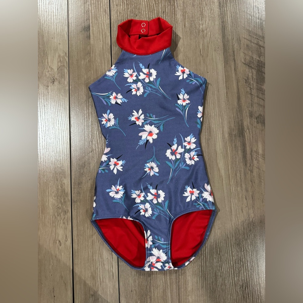 Purple Pixie Blue Floral Leotard